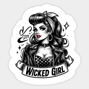 Wicked Girl - Pinup Retro Glam Girl Sticker